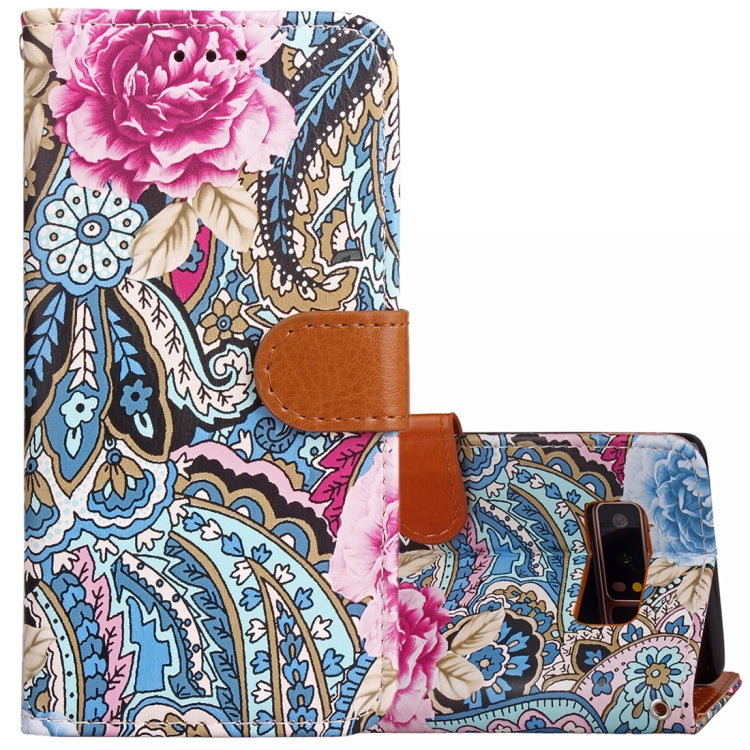 For Galaxy Note 8 Painting Abstract Flowers Pattern PU + TPU Horizontal Flip Leather Case with Holder & Card Slots & Wallet & Photo Frame & Lanyard