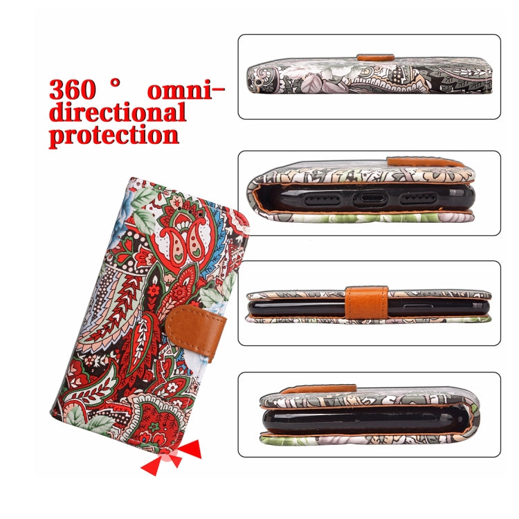 For Galaxy Note 8 Painting Abstract Flowers Pattern PU + TPU Horizontal Flip Leather Case with Holder & Card Slots & Wallet & Photo Frame & Lanyard