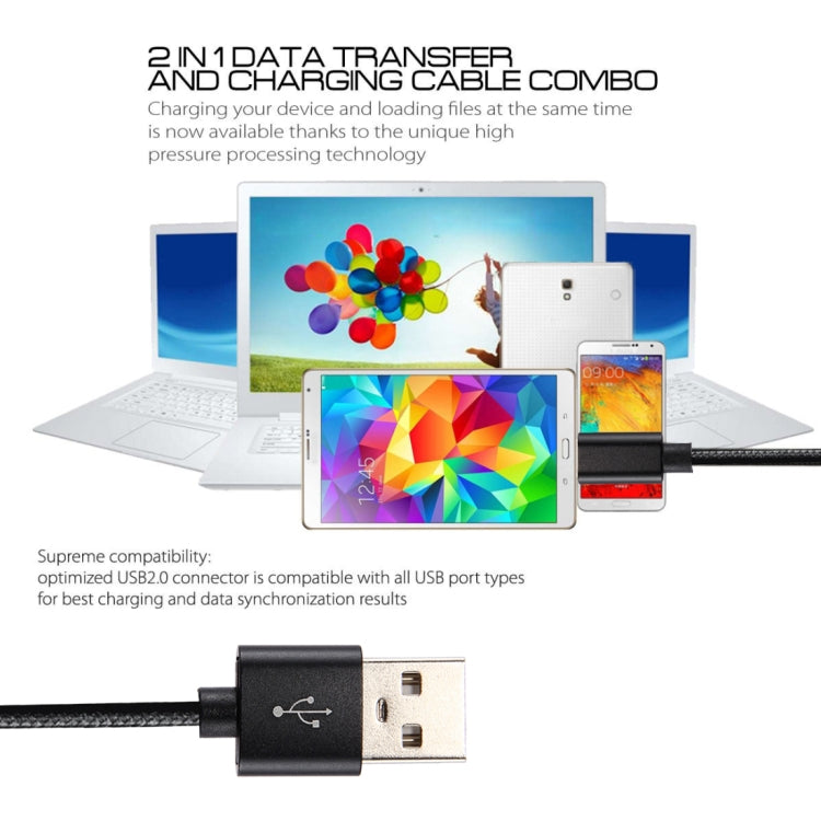 Knit Texture USB to USB-C / Type-C Data Sync Charging Cable, Cable Length: 3m, 3A Total Output, 2A Transfer Data