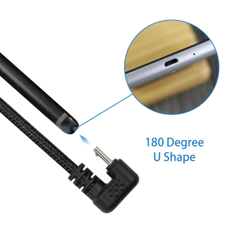 U-shaped Micro USB Male to USB Male Nylon Braid Charge Data Cable