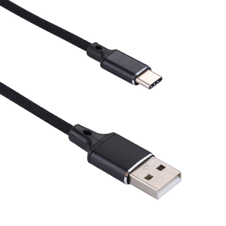 1m 2A Output USB to USB-C / Type-C Nylon Weave Style Data Sync Charging Cable