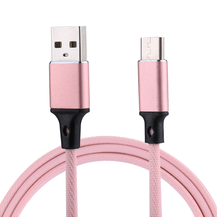1m 2A Output USB to USB-C / Type-C Nylon Weave Style Data Sync Charging Cable
