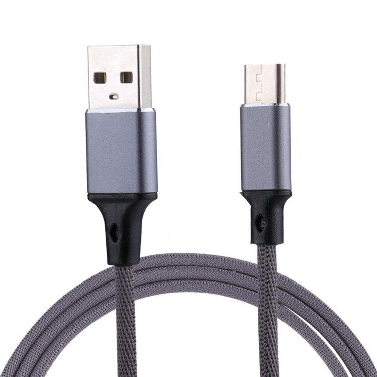 1m 2A Output USB to USB-C / Type-C Nylon Weave Style Data Sync Charging Cable