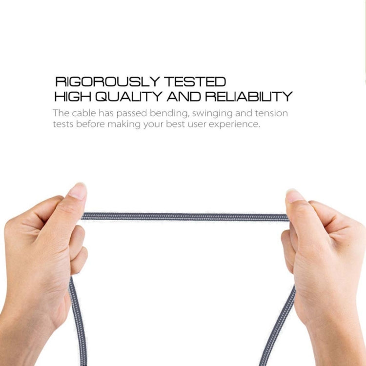 1m 2A Output USB to USB-C / Type-C Nylon Weave Style Data Sync Charging Cable