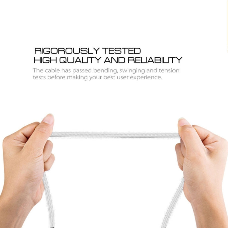 1m 2A Output USB to USB-C / Type-C Nylon Weave Style Data Sync Charging Cable