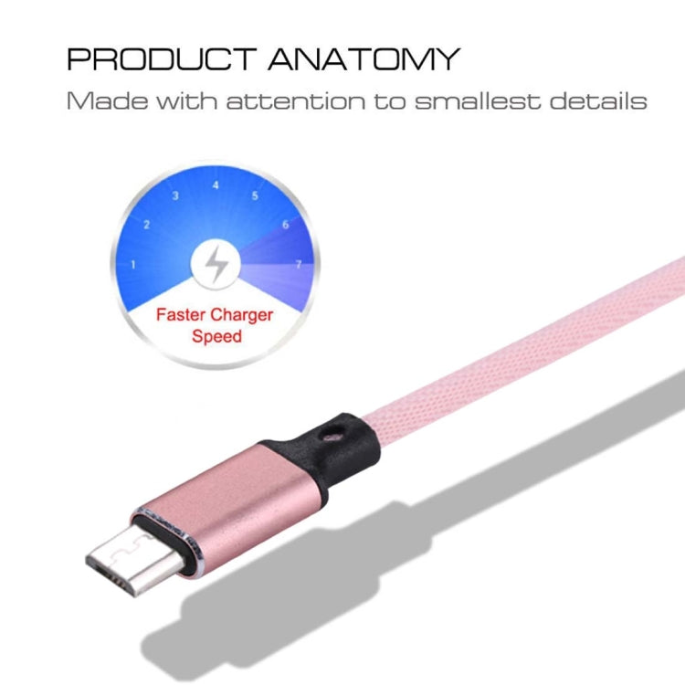 1m 2A Output USB to Micro USB Nylon Weave Style Data Sync Charging Cable, For