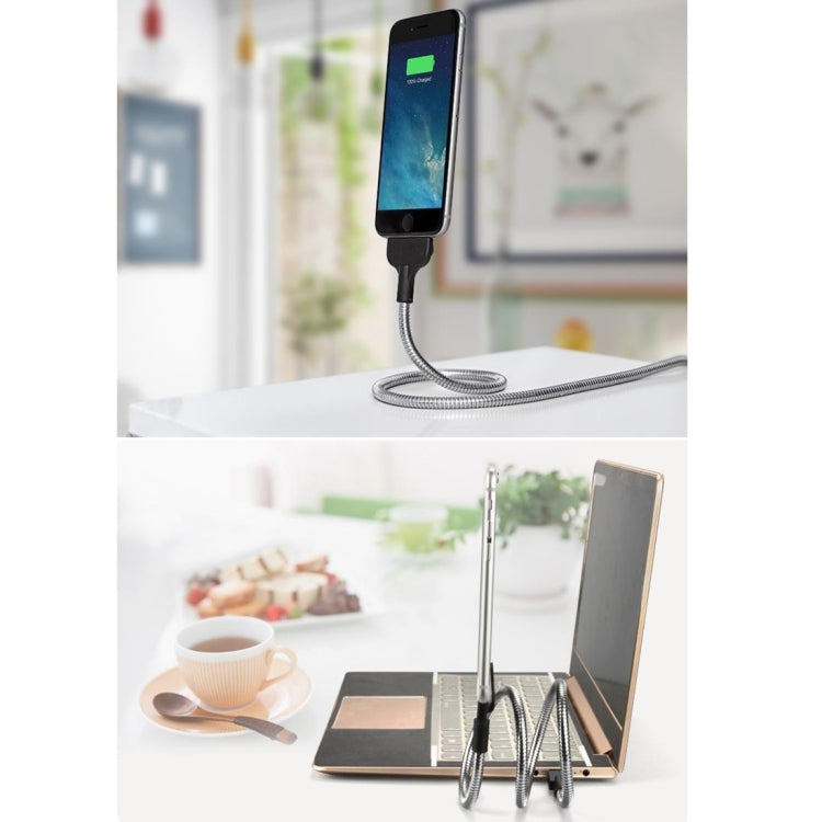 Multi-functional Metal Soft Hose Palm Holder USB-C / Type-C to USB Data Charging Cable with Flexible Desk / Car Dock, For Galaxy S8 & S8 + / LG G6 / Huawei P10 & P10 Plus / Xiaomi Mi6 & Max 2 and other Smartphones