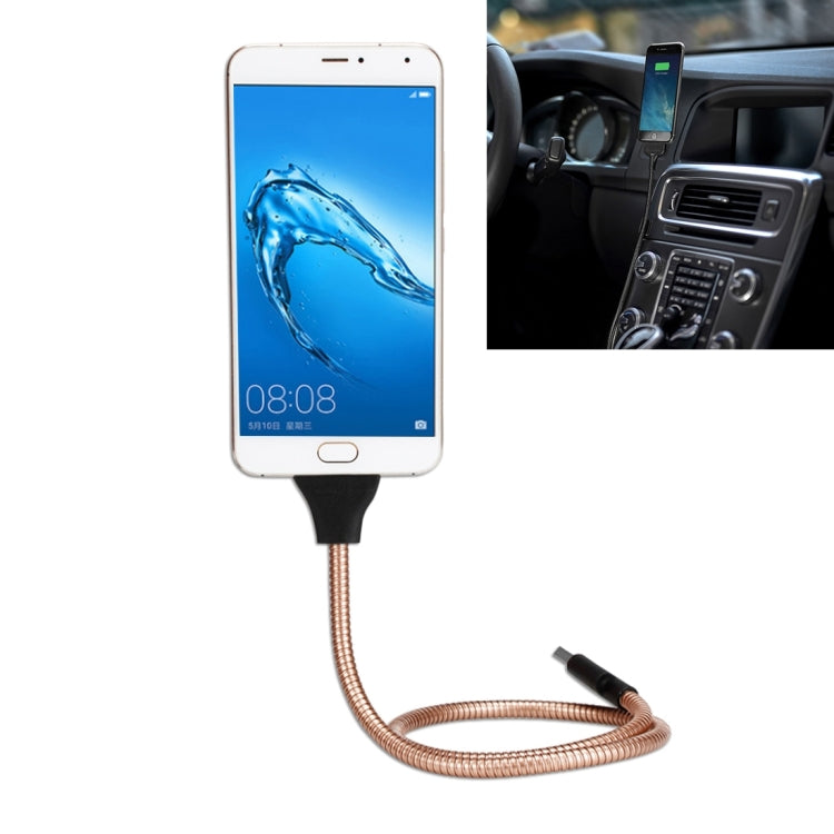 Multi-functional Metal Soft Hose Palm Holder USB-C / Type-C to USB Data Charging Cable with Flexible Desk / Car Dock, For Galaxy S8 & S8 + / LG G6 / Huawei P10 & P10 Plus / Xiaomi Mi6 & Max 2 and other Smartphones