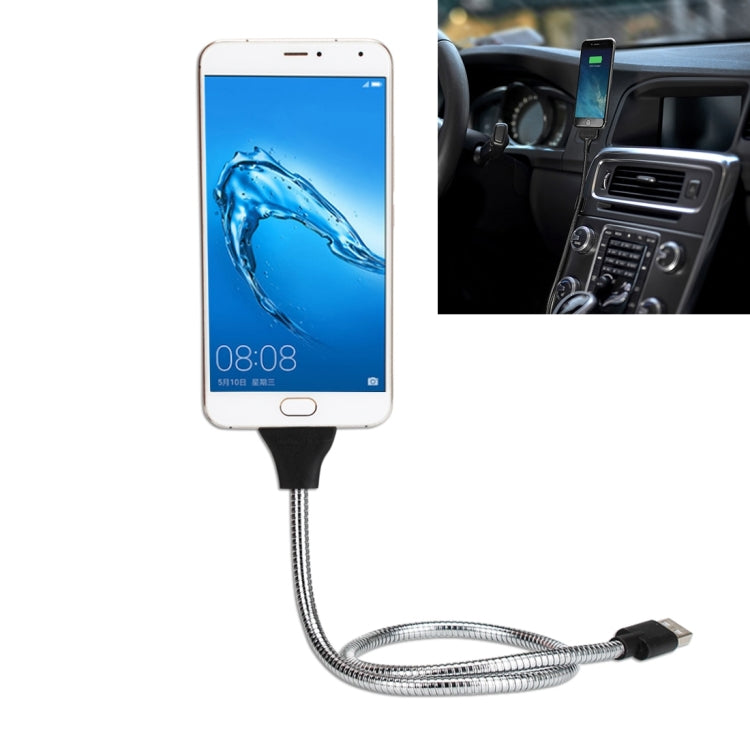 Multi-functional Metal Soft Hose Palm Holder USB-C / Type-C to USB Data Charging Cable with Flexible Desk / Car Dock, For Galaxy S8 & S8 + / LG G6 / Huawei P10 & P10 Plus / Xiaomi Mi6 & Max 2 and other Smartphones