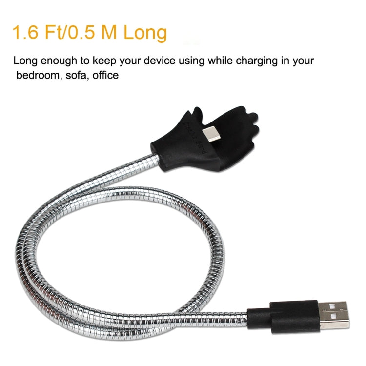 Multi-functional Metal Soft Hose Palm Holder USB-C / Type-C to USB Data Charging Cable with Flexible Desk / Car Dock, For Galaxy S8 & S8 + / LG G6 / Huawei P10 & P10 Plus / Xiaomi Mi6 & Max 2 and other Smartphones