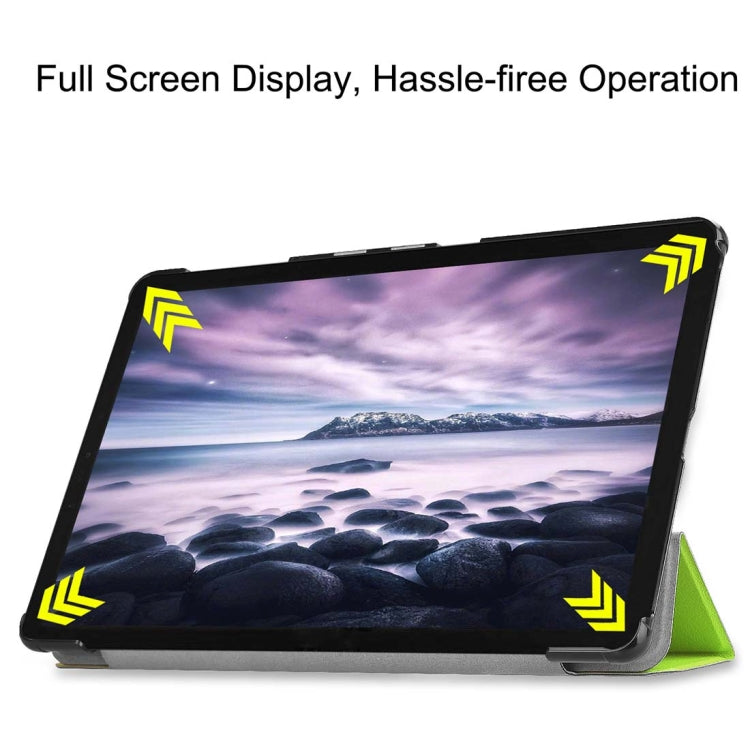 Custer Texture Horizontal Flip PU Leather Case for Galaxy Tab A 10.5 / T595 & T590, with Three-folding Holder & Sleep / Wake-up Function