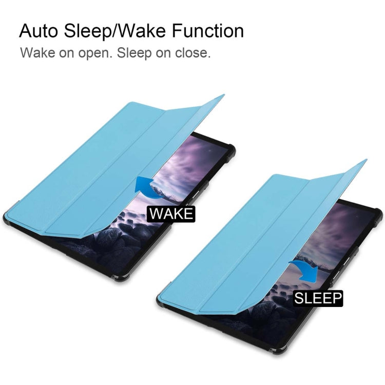 Custer Texture Horizontal Flip PU Leather Case for Galaxy Tab A 10.5 / T595 & T590, with Three-folding Holder & Sleep / Wake-up Function