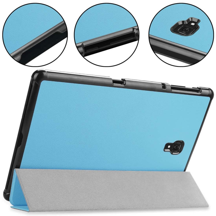Custer Texture Horizontal Flip PU Leather Case for Galaxy Tab A 10.5 / T595 & T590, with Three-folding Holder & Sleep / Wake-up Function
