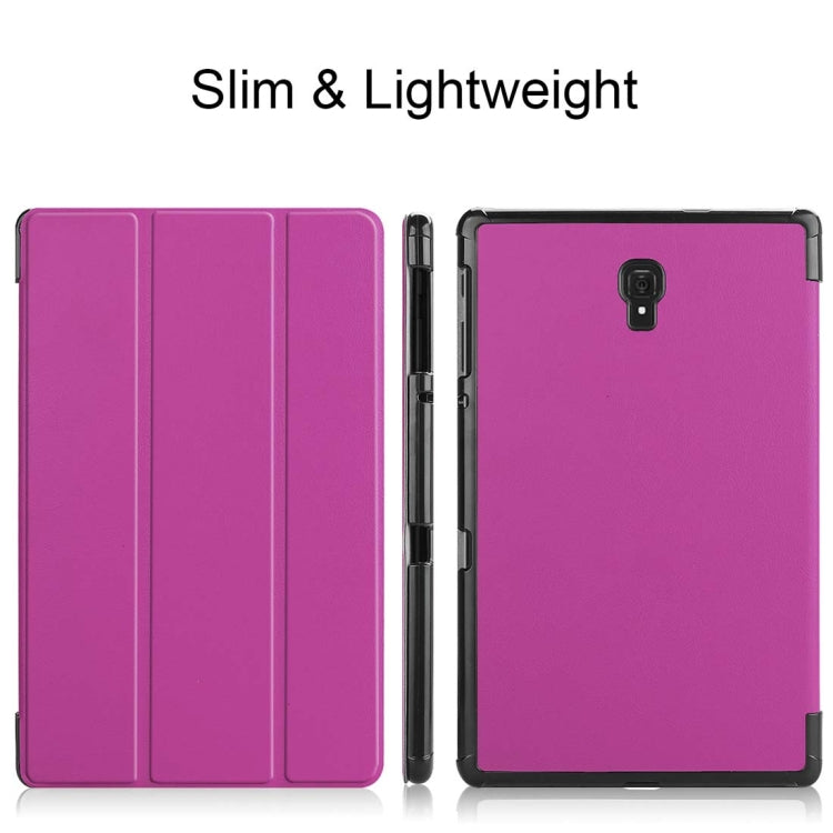 Custer Texture Horizontal Flip PU Leather Case for Galaxy Tab A 10.5 / T595 & T590, with Three-folding Holder & Sleep / Wake-up Function