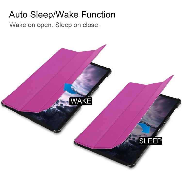 Custer Texture Horizontal Flip PU Leather Case for Galaxy Tab A 10.5 / T595 & T590, with Three-folding Holder & Sleep / Wake-up Function