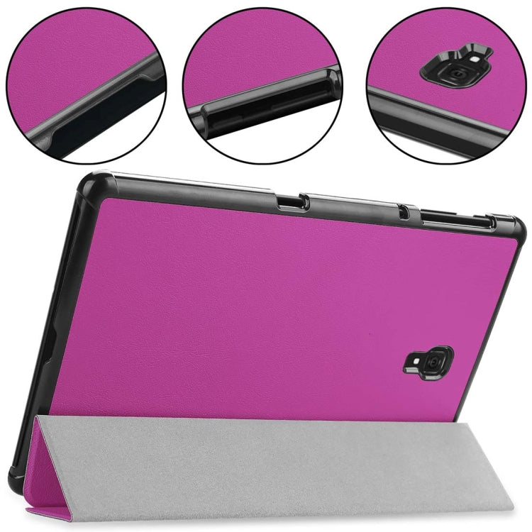 Custer Texture Horizontal Flip PU Leather Case for Galaxy Tab A 10.5 / T595 & T590, with Three-folding Holder & Sleep / Wake-up Function