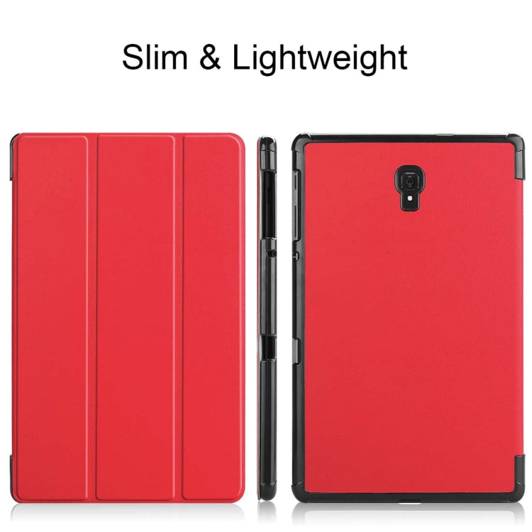 Custer Texture Horizontal Flip PU Leather Case for Galaxy Tab A 10.5 / T595 & T590, with Three-folding Holder & Sleep / Wake-up Function