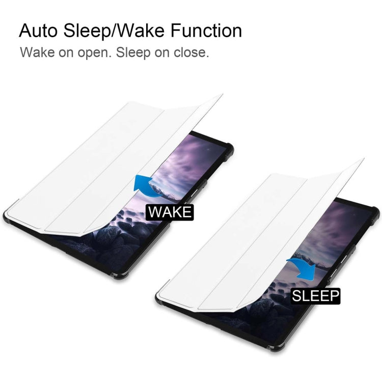 Custer Texture Horizontal Flip PU Leather Case for Galaxy Tab A 10.5 / T595 & T590, with Three-folding Holder & Sleep / Wake-up Function