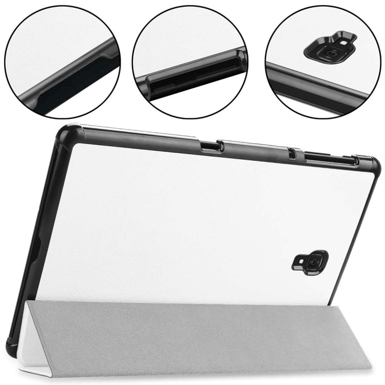 Custer Texture Horizontal Flip PU Leather Case for Galaxy Tab A 10.5 / T595 & T590, with Three-folding Holder & Sleep / Wake-up Function