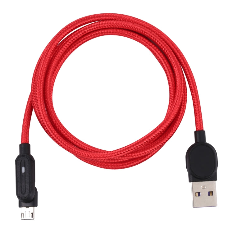 Magnetic Suction Head Micro USB to USB Nylon Braided Charging Data Cable, Length: 1m
