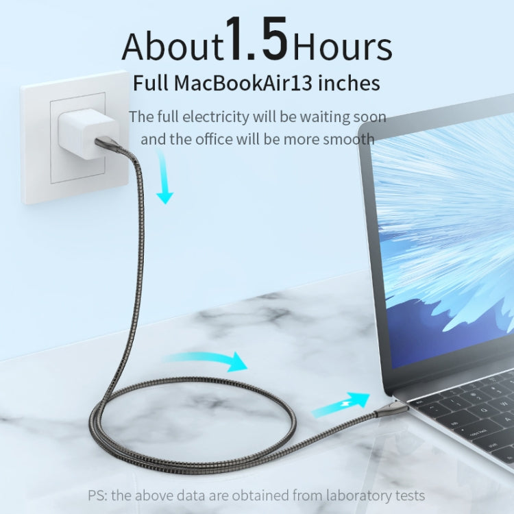 ADC-009 USB to USB-C / Type-C Zinc Alloy Hose Fast Charging Data Cable, Cable Length: 1m