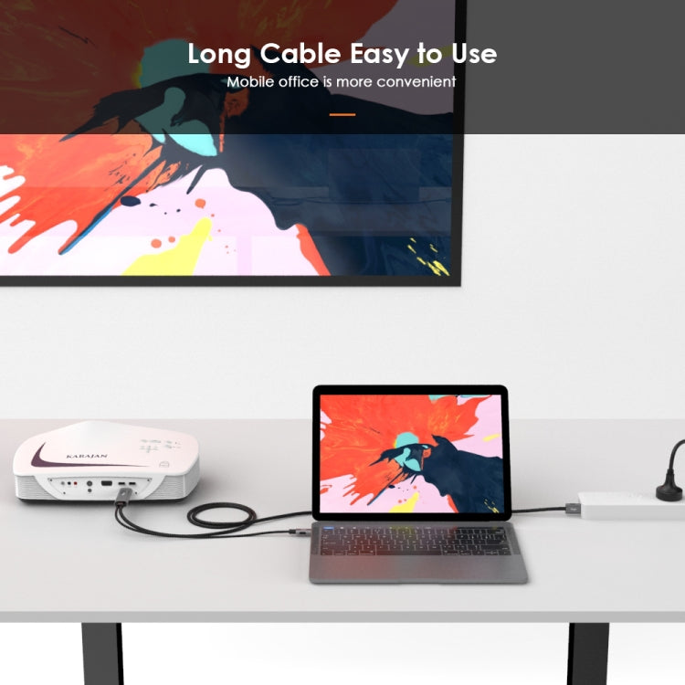 Flujo X30 USB-C / Type-C to 4K HDMI + USB 2.0 Charging Port Adapter Nylon Braided Cable, Cable Length: 2m