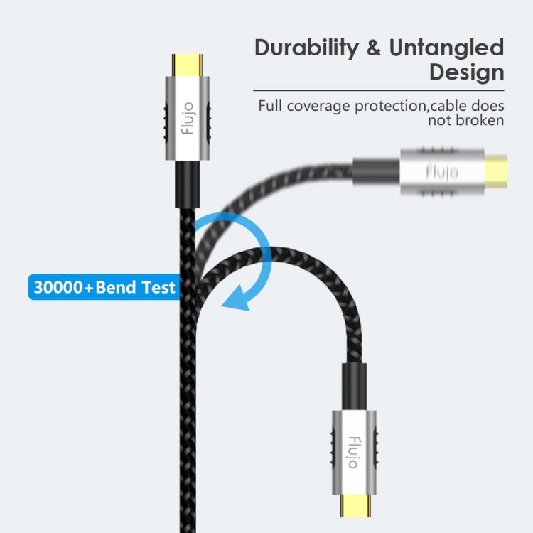 Flujo X30 USB-C / Type-C to 4K HDMI + USB 2.0 Charging Port Adapter Nylon Braided Cable, Cable Length: 2m