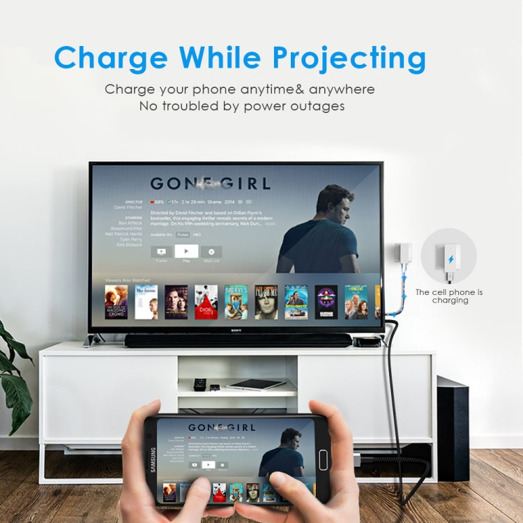 Flujo X30 USB-C / Type-C to 4K HDMI + USB 2.0 Charging Port Adapter Nylon Braided Cable, Cable Length: 2m