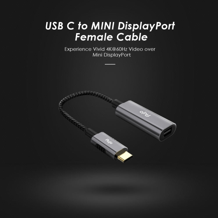 Flujo X32 USB-C / Type-C to Mini DP Female Adapter Nylon Braided Cable, Cable Length: 15cm