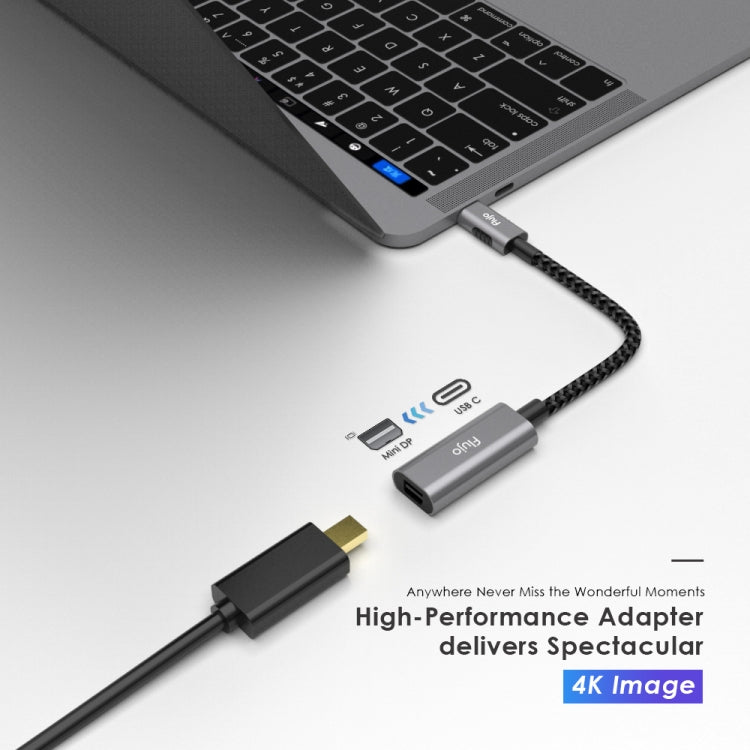 Flujo X32 USB-C / Type-C to Mini DP Female Adapter Nylon Braided Cable, Cable Length: 15cm