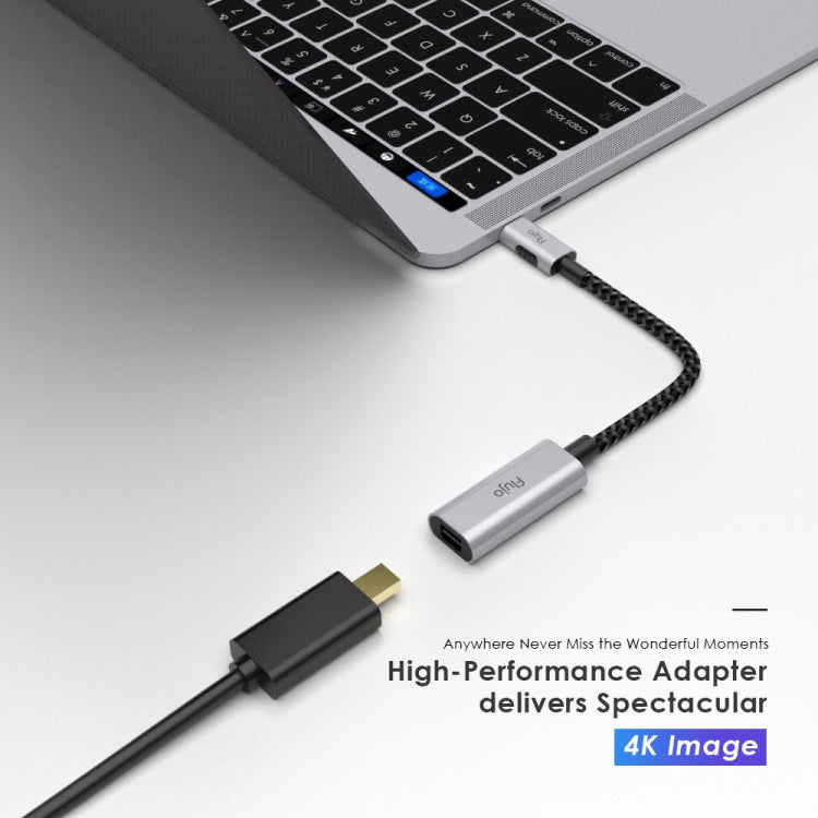 Flujo X32 USB-C / Type-C to Mini DP Female Adapter Nylon Braided Cable, Cable Length: 15cm