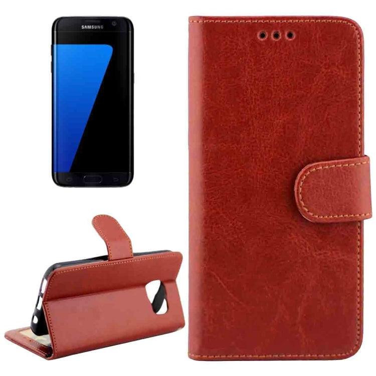 For Galaxy S7 Edge / G935 Crazy Horse Texture Horizontal Flip Magnetic Snap Leather Case with Adjustable Holder & Card Slots & Photo Frame & Wallet