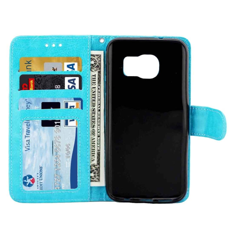 For Galaxy S7 / G930 Crazy Horse Texture Horizontal Flip Magnetic Snap Leather Case with Adjustable Holder & Card Slots & Photo Frame & Wallet