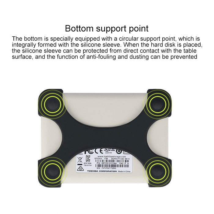 3 in 1 2.5 inch HDD Enclosure Storage Bag + Hard Disk Silicone Case + Micro B USB 3.0 Mobile Hard Disk Data Cable Kit(Black)