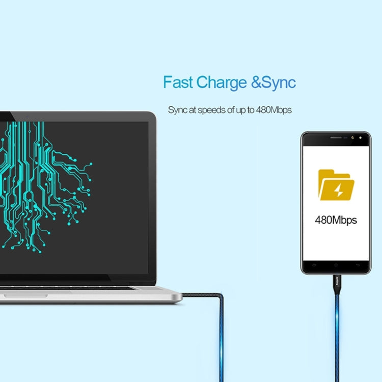 Cagabi N1-2 2m 2.4A Aviation Aluminum Alloy + Nylon Micro USB to USB Data Sync Fast Charging Cable, For Galaxy, Huawei, Xiaomi, HTC, Sony and Other Smartphones