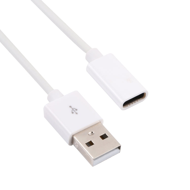 USB Male to USB-C / Type-C Female Adapter Cable, Length: 1m(White)