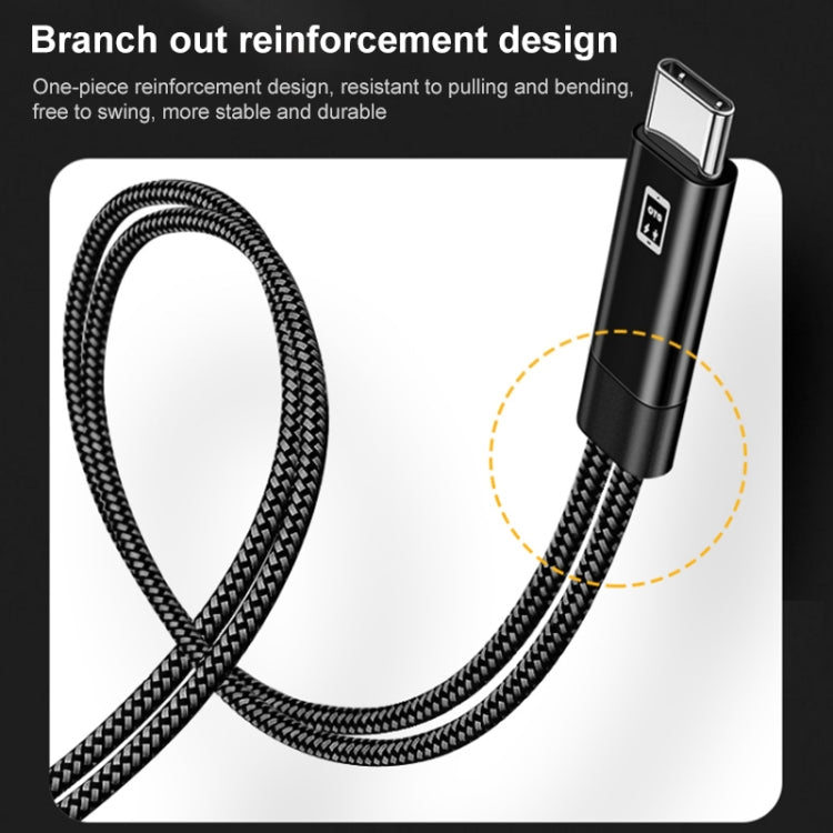 A02-CU Type-C / USB-C to Type-C / USB-C + USB OTG Nylon Braid Charging Cable, Length: 1.5m+1.2m