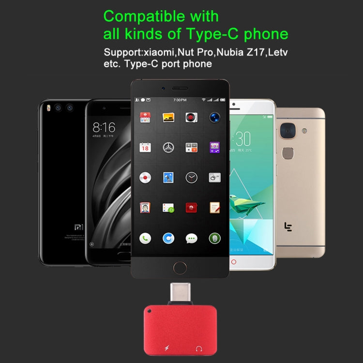 USB-C / Type-C Male to USB-C / Type-C Female Charger & 3.5mm Female Audio Adapter, For Galaxy S8 & S8 + / LG G6 / Huawei P10 & P10 Plus / Oneplus 5 / Xiaomi Mi6 & Max 2 and other Smartphones
