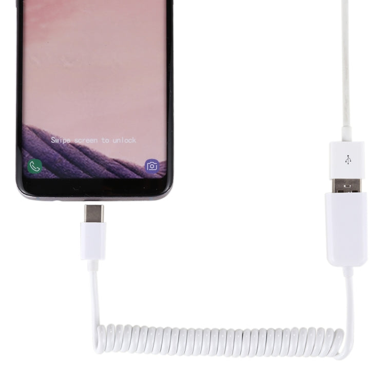 Type C Male to USB A Female Adapter OTG Cable(White), for Macbook Pro, Galaxy S9/S9+, Note8 and More