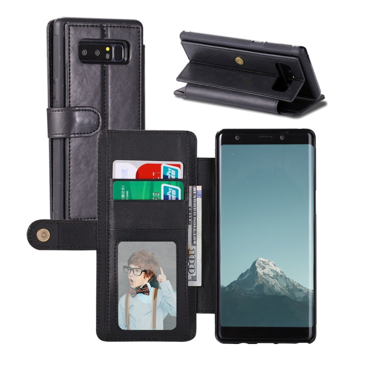 For Galaxy Note 8 Detachable Retro PU Leather Texture Horizontal Flip Protective Leather Case with Card Slots & Holder & Wallet & Photo Frame