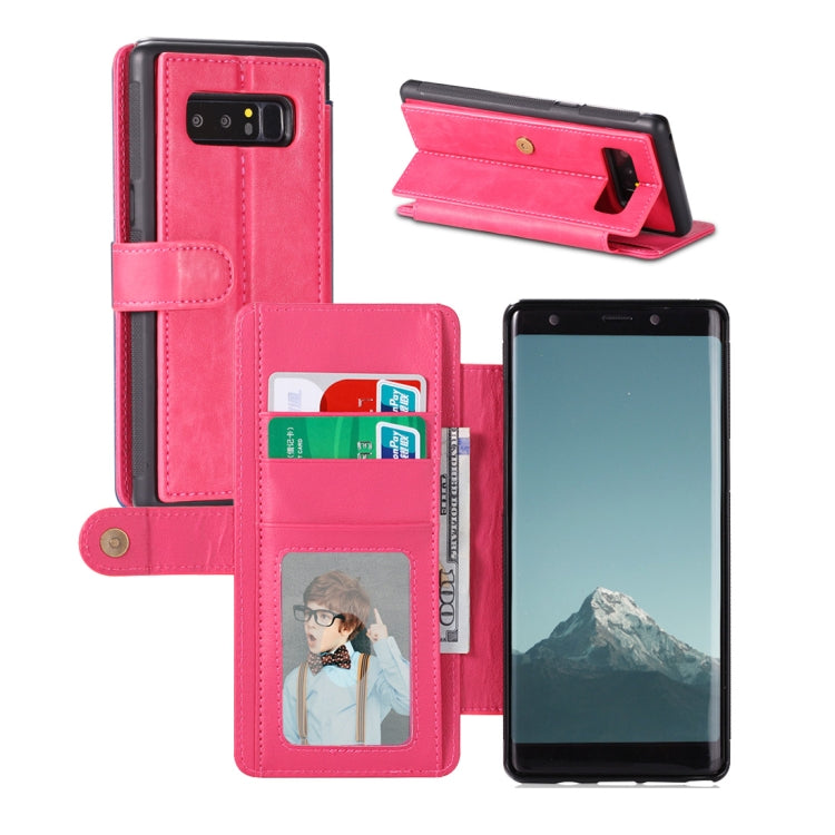 For Galaxy Note 8 Detachable Retro PU Leather Texture Horizontal Flip Protective Leather Case with Card Slots & Holder & Wallet & Photo Frame