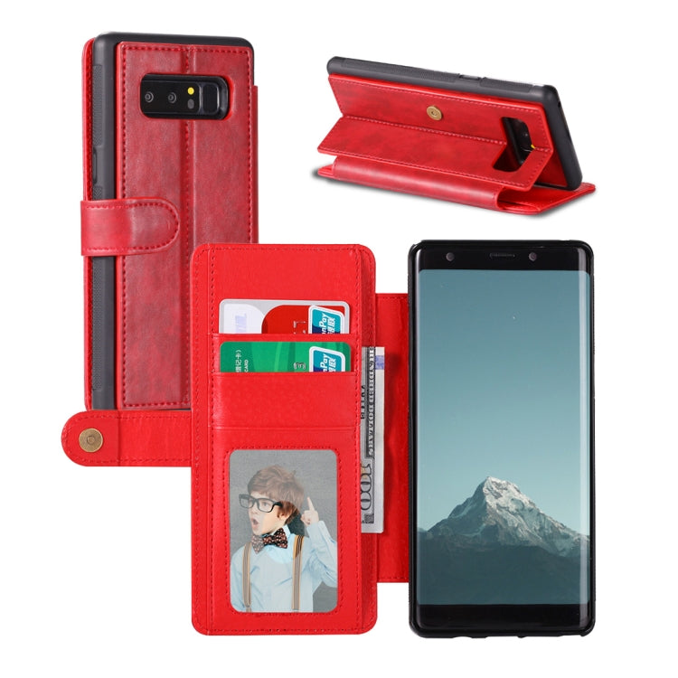 For Galaxy Note 8 Detachable Retro PU Leather Texture Horizontal Flip Protective Leather Case with Card Slots & Holder & Wallet & Photo Frame