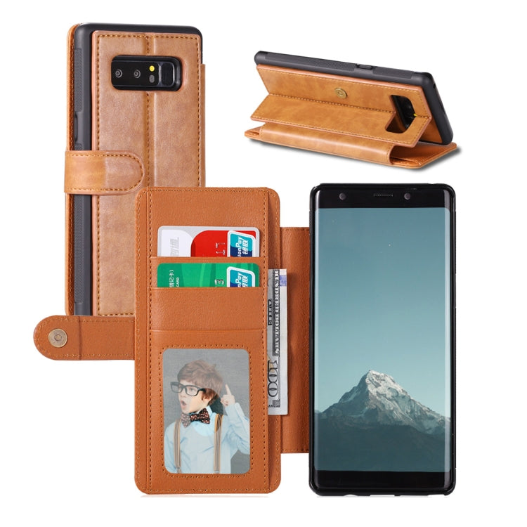 For Galaxy Note 8 Detachable Retro PU Leather Texture Horizontal Flip Protective Leather Case with Card Slots & Holder & Wallet & Photo Frame