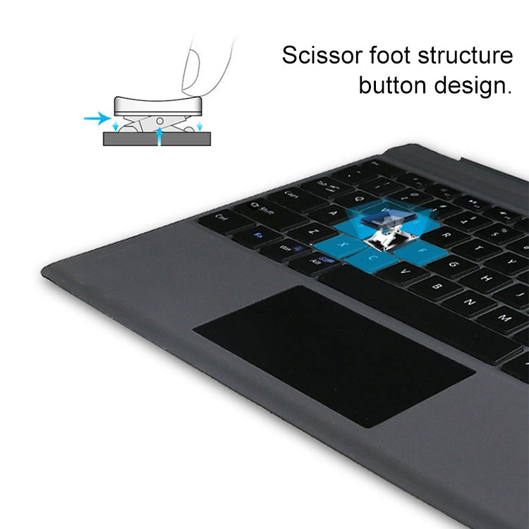 HB187B Magnetic Charging Bluetooth V3.0 Backlight Keyboard + Microfiber Leather Tablet Case for Microsoft Surface Pro3 / Pro4 / Pro2017(Grey)