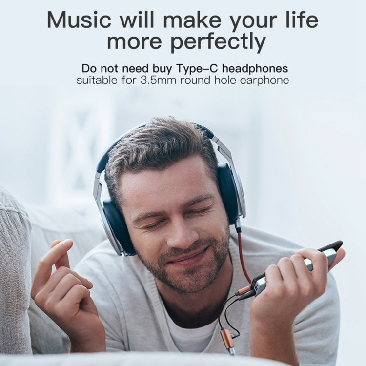 2 in 1 Cable Fast Charge Type-C Male to Type-C Female + 3.5mm Female Jack Headphone Adapter Converter, Supports Audio and Charging, Length: 12cm