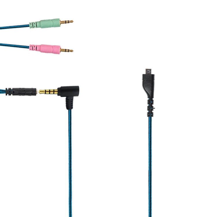 ZS0158 Elbow Plug + Adapter Cable Gaming Headset Audio Cable for SteelSeries Arctis 3 / 5 / 7 (Blue)