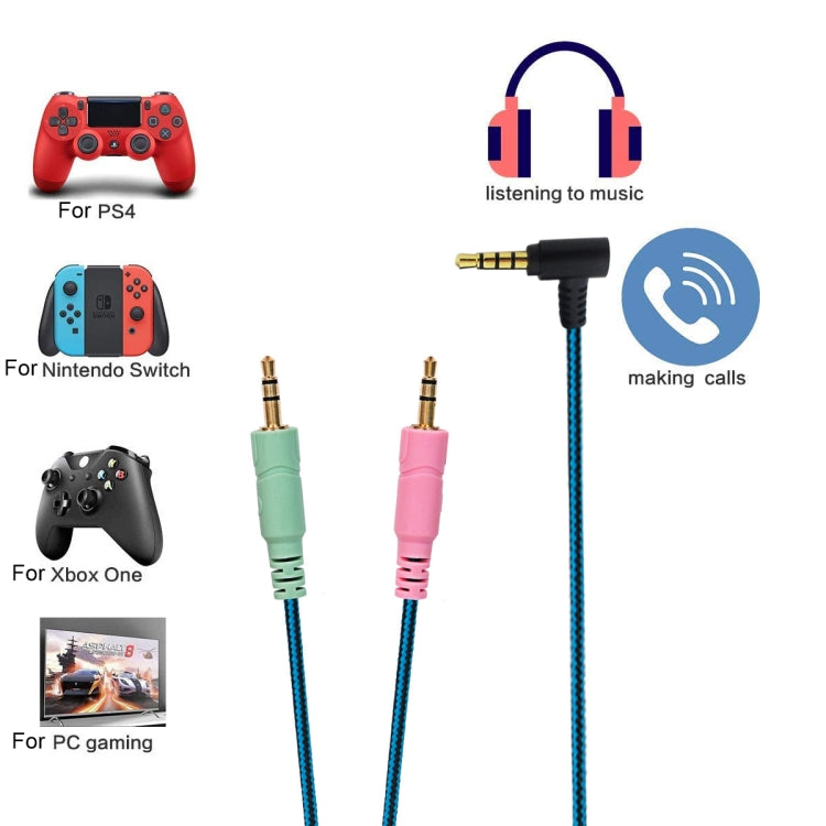 ZS0158 Elbow Plug + Adapter Cable Gaming Headset Audio Cable for SteelSeries Arctis 3 / 5 / 7 (Blue)