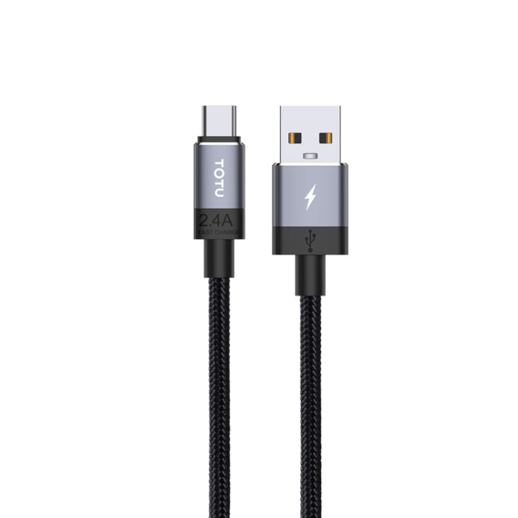 TOTUDESIGN Speedy Series BM-001 2.4A Micro USB Interface Data Sync Fast Charge Data Cable, Cable Length: 1m(Grey)