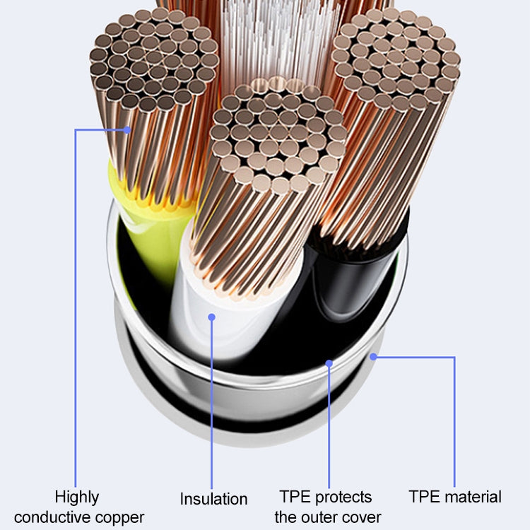 2m 540 Degree Rotating USB Magnetic Charging Cable, No Charging Head