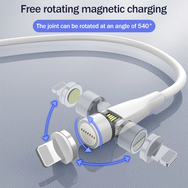 1m USB to Micro USB 540 Degree Rotating Magnetic Charging Cable (White)